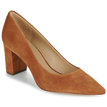 Pumps van echt leer met logodetail