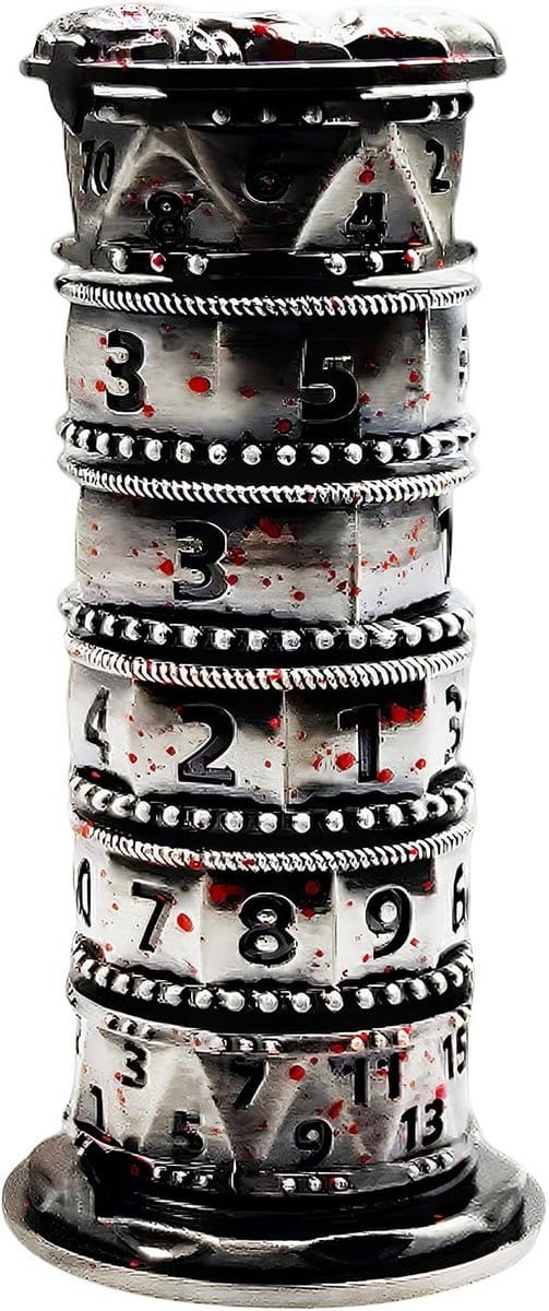 Metalen D&D Dobbelstenen Set 7-in-1 met Spinner voor RPG Rollenspellen