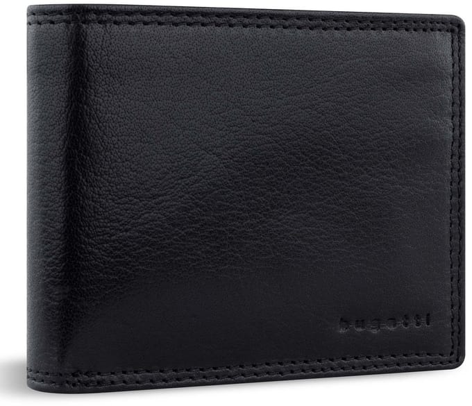 bugatti Leren portemonnee Savona Wallet With Flap 8CC Black zwart