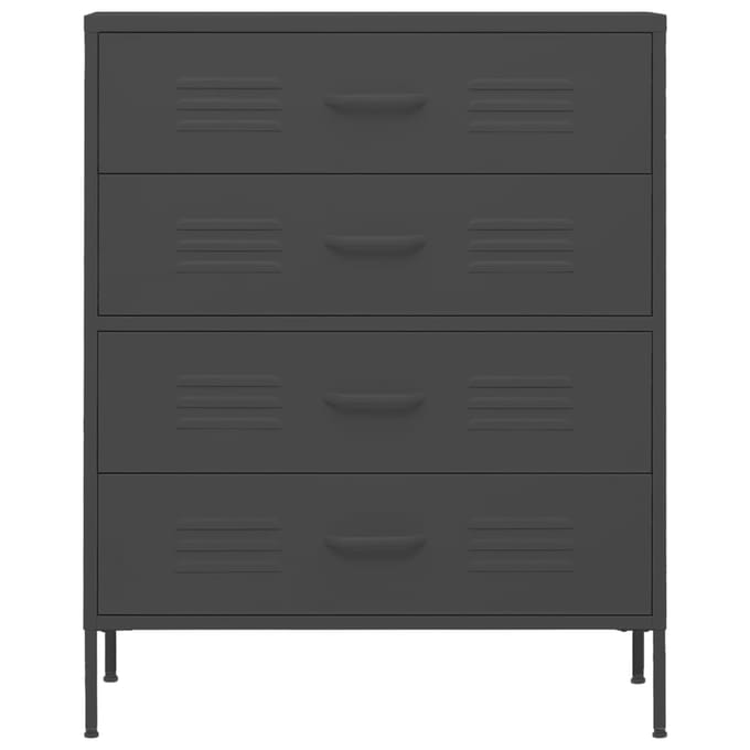 vidaXL Ladekast 80x35x101,5 cm staal antracietkleurig