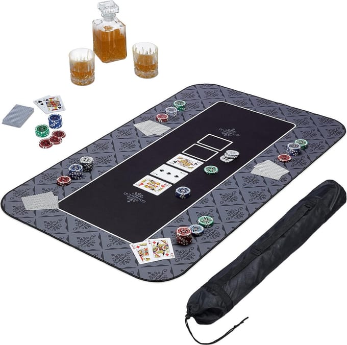 Pokermat - Pokerset met Opbergtas - Poker Set - 100 x 60 - Texas Hold'em