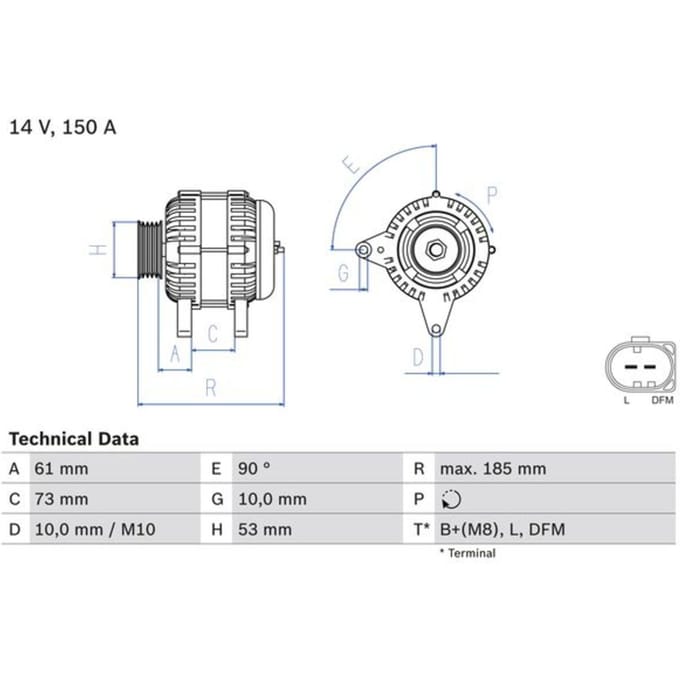 Driefasige generator BOSCH 0 986 048 921
