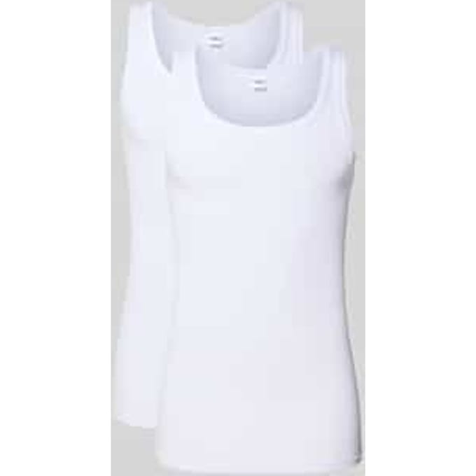 Gotzburg heren singlets regular fit (2-pack) - doppelripp heren onderhemden - wit
