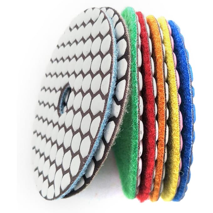 7PCS 4 Inch Set Nat Droog Diamant Polijstpads Voor Graniet Beton Marmer 7pcs
