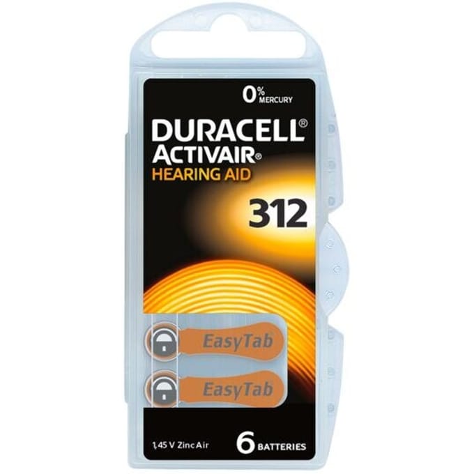 Duracell Easy Tab Hoorbatterij Da312 Bruin 6 Batterijen
