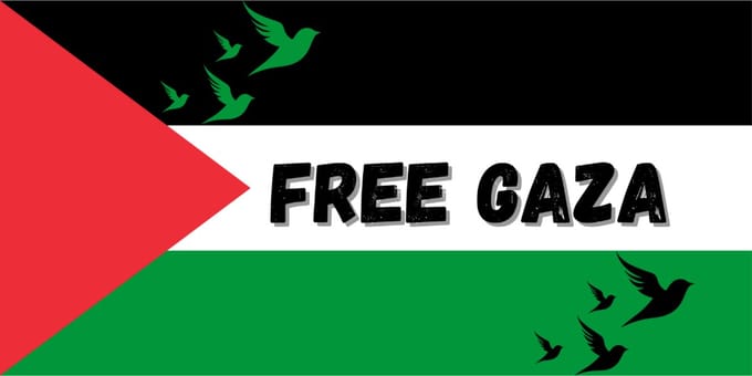 Free Gaza - Palestina Spandoek 100x200cm
