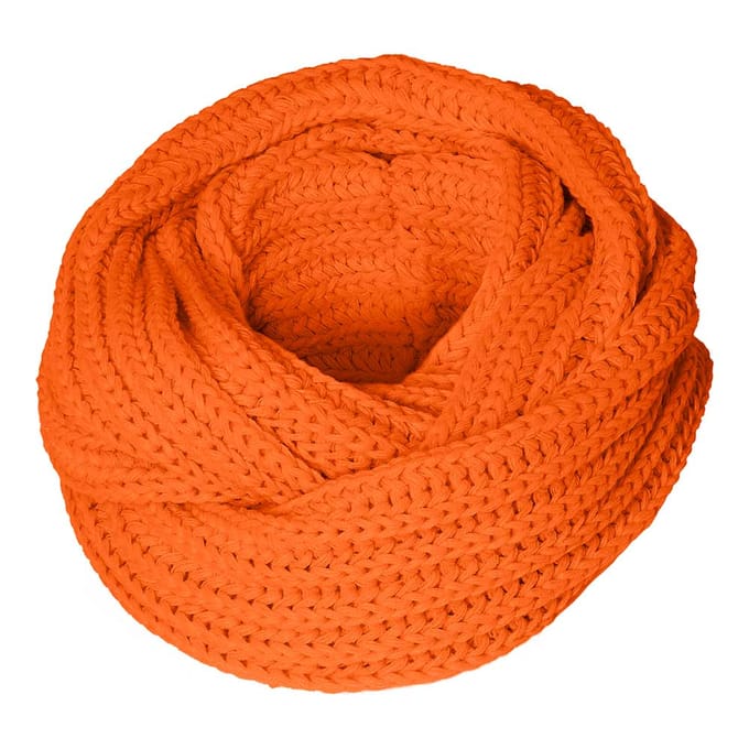 Apollo - Feest snood gebreid - Carnaval snood - Fluor oranje - one size - Colsjaal - Carnaval accessoires - Party