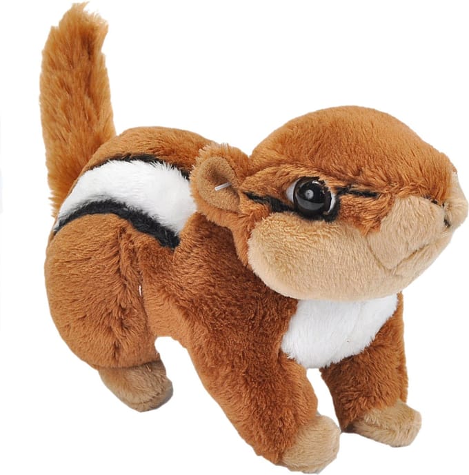 Wild Republic Knuffel Eekhoorn - Chipmunk - pluche - 13 cm - bosdieren knuffeldier