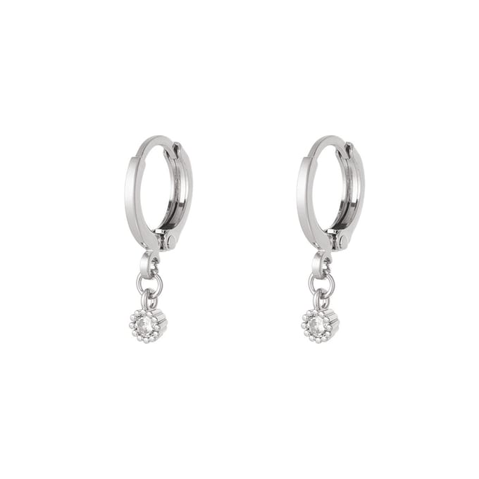 Bijoutheek Oorringen Zirkonia Crystal (10,12,15MM) Zilver