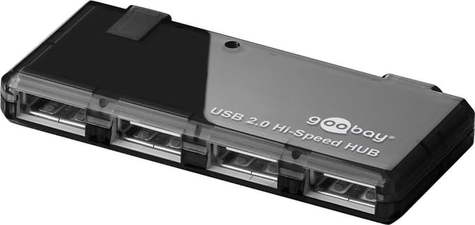 Goobay USB hub met 4 poorten - USB2.0 - busgevoed / zwart - 0,40 meter