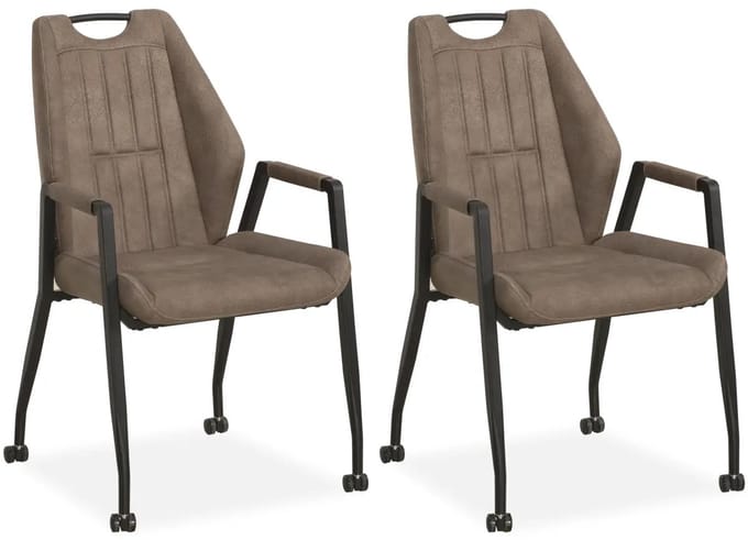 MX Sofa - Stoel Axa met wielen - Taupe - set van 2 stuks