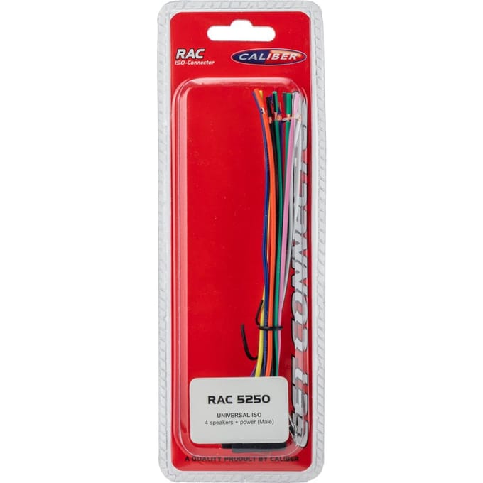 Caliber ISO stekker - ISO kabel Auto - set van 2 ISO stekkers voor luidsprekers en elektra - Universeel (RAC5250)