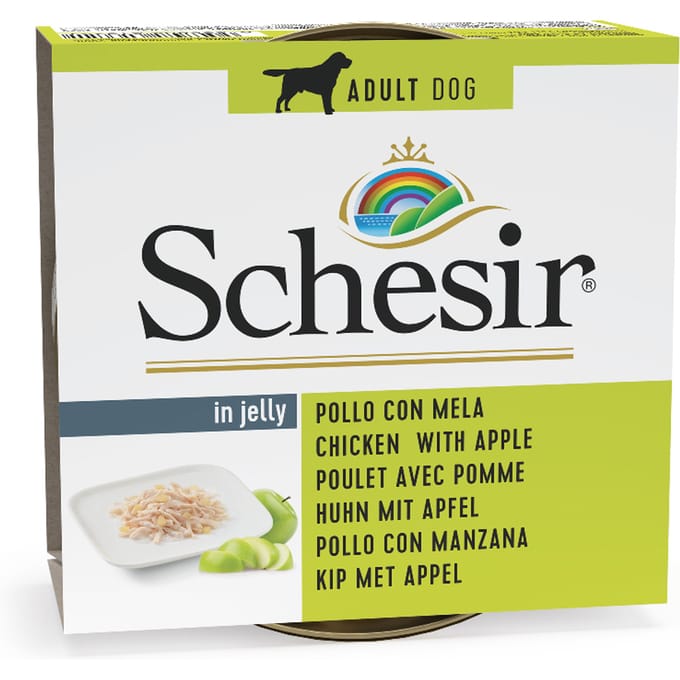 6x150g Kip met Appel Schesir Hondenvoer nat
