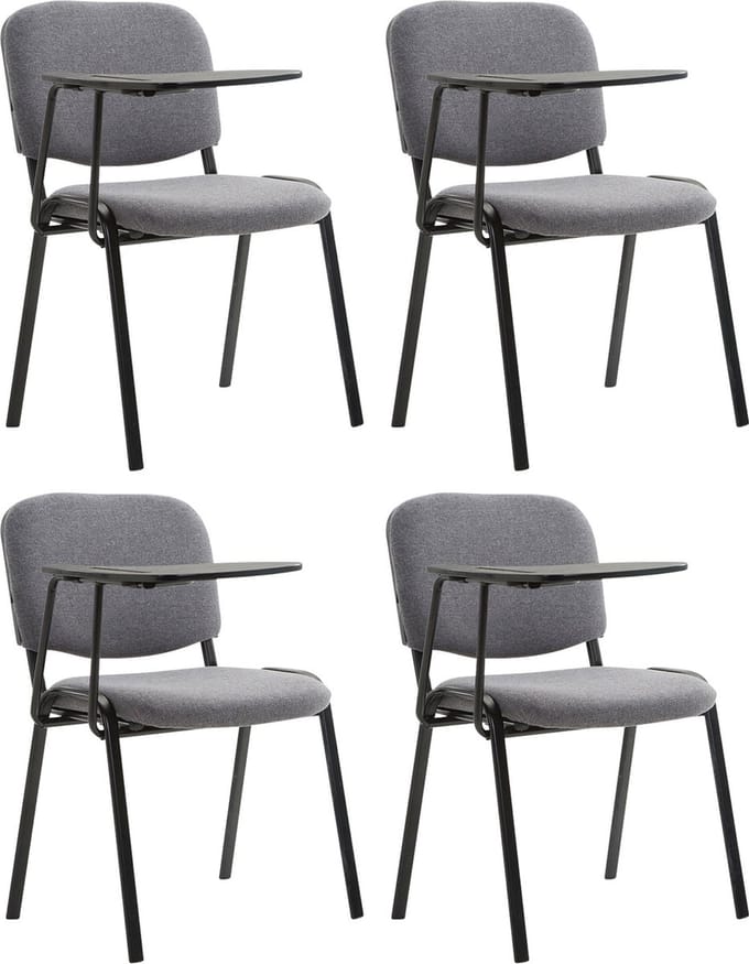 CLP Ken Set van 4 stoelen - Met klaptafel - Stof grijs
