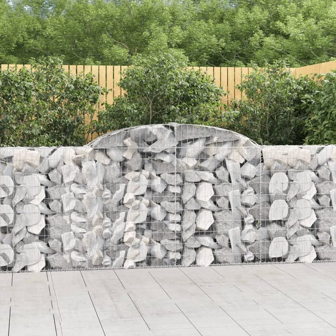 vidaXL - Schanskorven - 13 - st - gewelfd - 300x30x100/120 - cm - ijzer