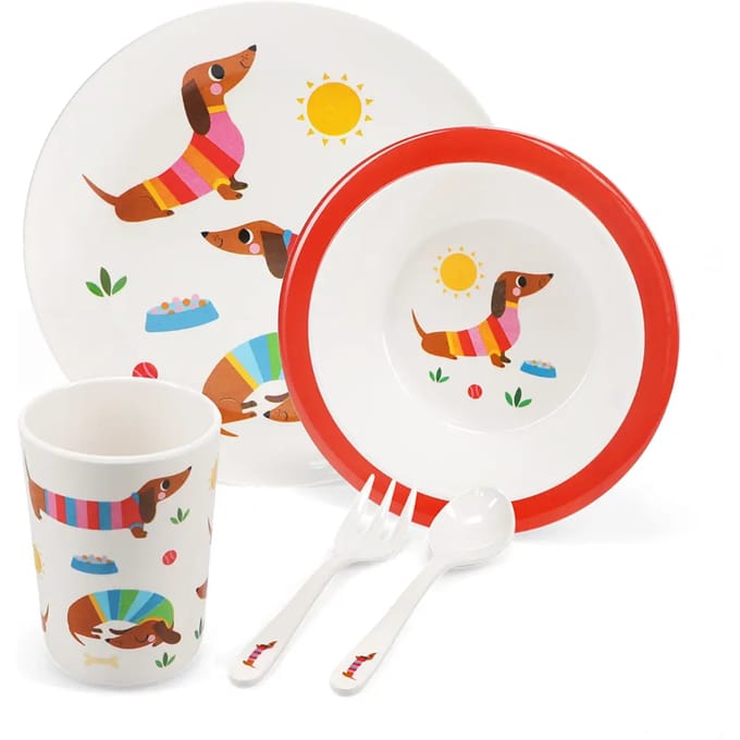 Kinderen melamine bord Rex London Sunny Sausage Dog (x5)