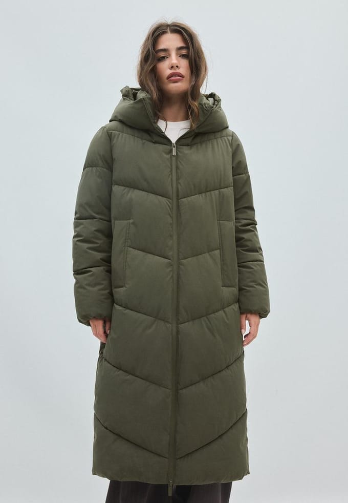Stradivarius Basis gewatteerde jas  Kaki S