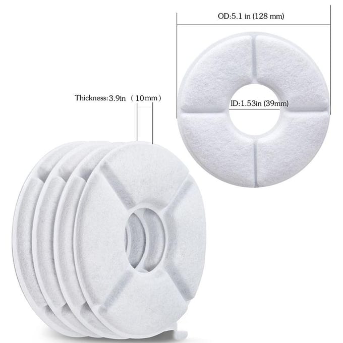 10 stuks bloem ronde huisdier waterdispenser filterelement kat waterdispenser filter katoen stuk circular wit