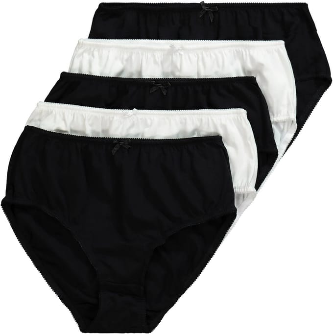 Ulla Popken - Dames - Midislips set van 5 - Klassiek multicolor - Maat 54+