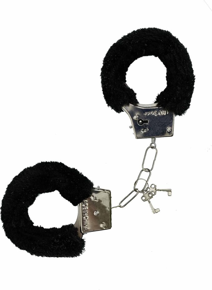 Pluche handboeien zwart