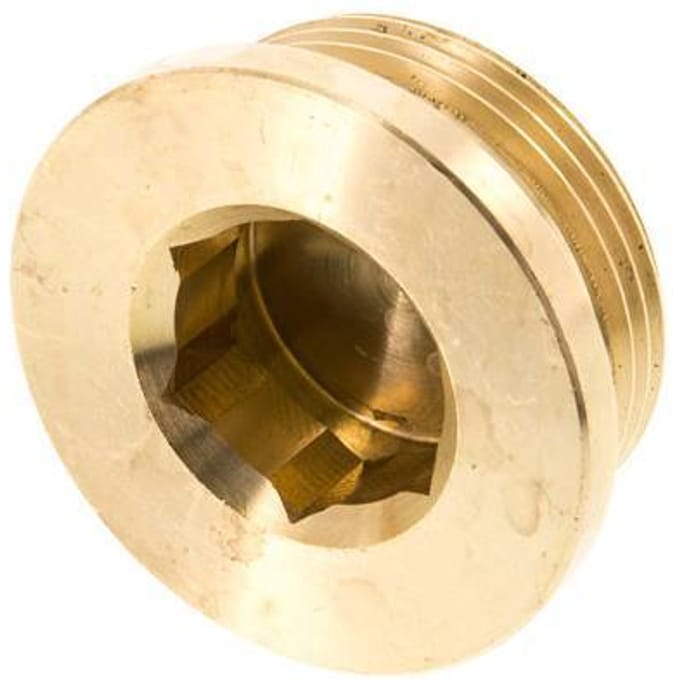 G 1 1/4'' Messing Plug met Binnenzeskant 16 Bar - FL1-M-B-114G-I