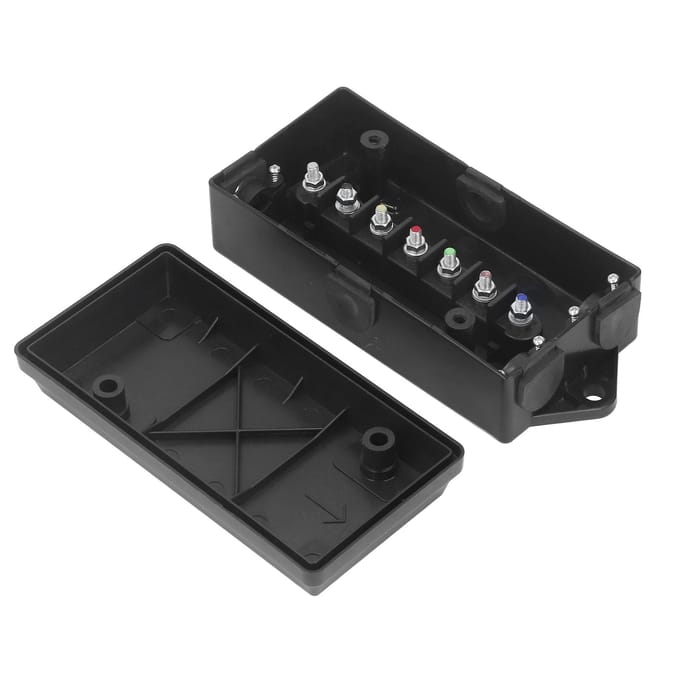 Boîte de jonction de remorque 7 voies Connecteur à borne ABS Bloc de distribution étanche pour alimentation