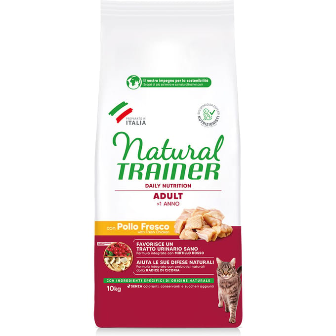 10 kg Natural Trainer Adult Fresh Chicken Kattenvoer Droog