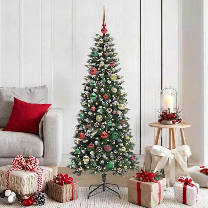 vidaXL - Kunstkerstboom - Groen - 150 - cm - PVC - en - Plastic - en - Staal