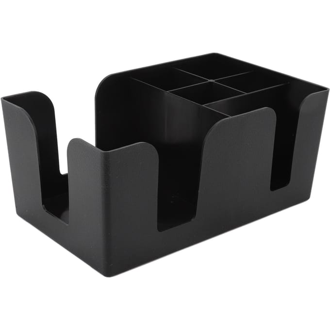 Koffiestation Organizer Multifunctionele Classificatie ABS Rechtopstaande Koffie Condiment Organizer met 6 black