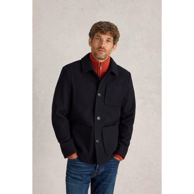 White Stuff Wool Chore Jacket Dark Navy Taglia: S | Giacche Outlet | Uomo | Blu