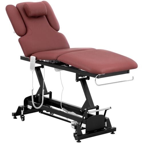 physa Massagetafel - 3 motoren - 200 kg - zwart / bordeaux 10040526