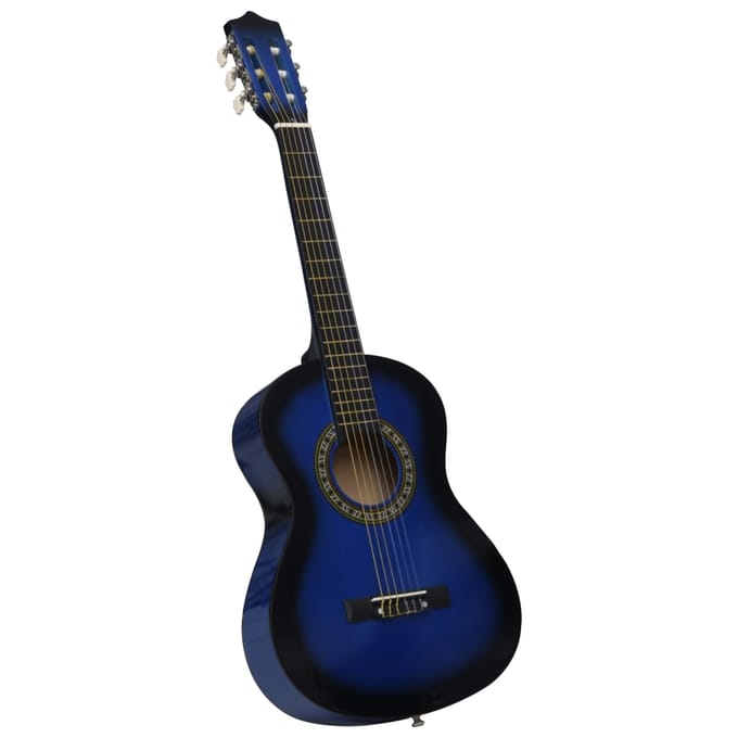 vidaXL - Gitaar - klassiek - beginner - kinderen - met - tas - 1/2 - 34" - blauw