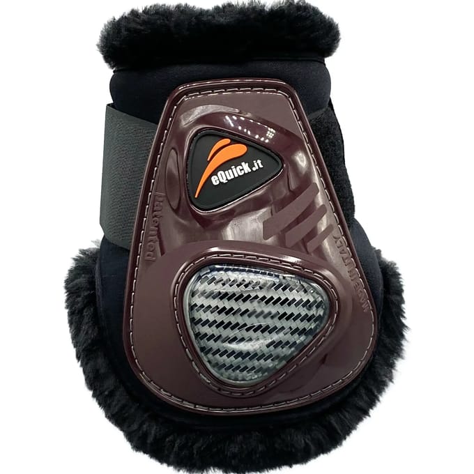 Vetlokbeschermers voor paarden met bont eQuick eCarbon Velcro Fluffy