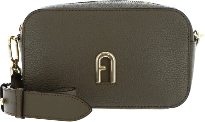 FURLA Leren Schoudertas Primula Mini Crossbody Bag Sage Donkergrijs