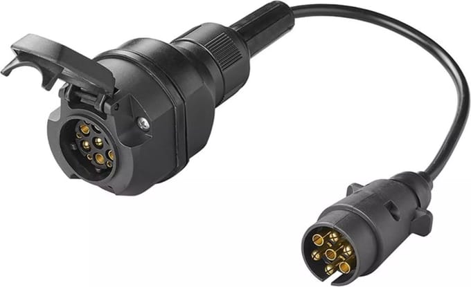 Verloopkabel 30 cm van 13-polig type Jaeger naar 13-polig type Multicon West - 30 cm - Auto en aanhanger