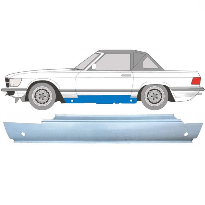 Volledige dorpel voor Mercedes SL-Class 1971-1989 / Links