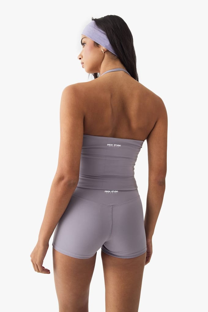 boohoo Dames DSGN Studio Ultra Sculpt Mini Short | Mauve | Maat: XL