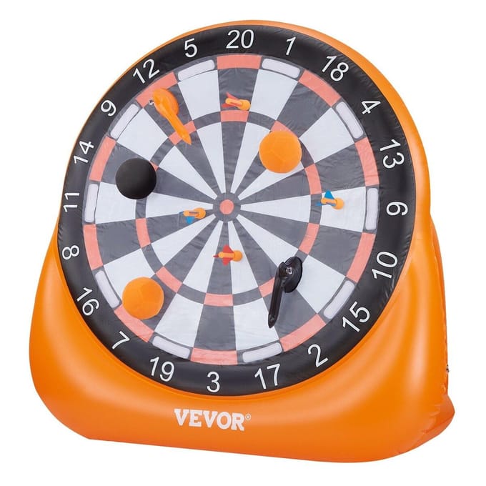 Opblaasbaar Voetbal Dartbord van meer dan 1,8 m met 4 Kick Ballen 6 Darts 6 Bijl Pomp