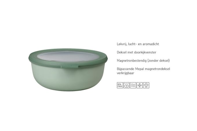 Mepal - Multikom Cirqula vershouddoos - 2000 ml - Rond - Nordic blue