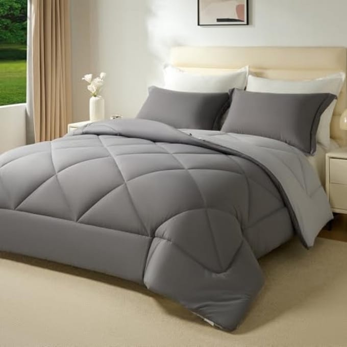 Winterdekbed 200x200 cm - Gewatteerd Microvezel Dekbed met 400 g/m² Vulling - Oeko-Tex Gecertificeerd - Inclusief 2 Kussenslopen 40x80 cm