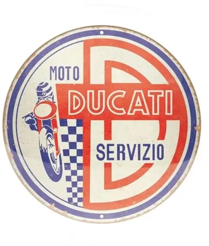 Rond Metalen Bord 35cm Ducati