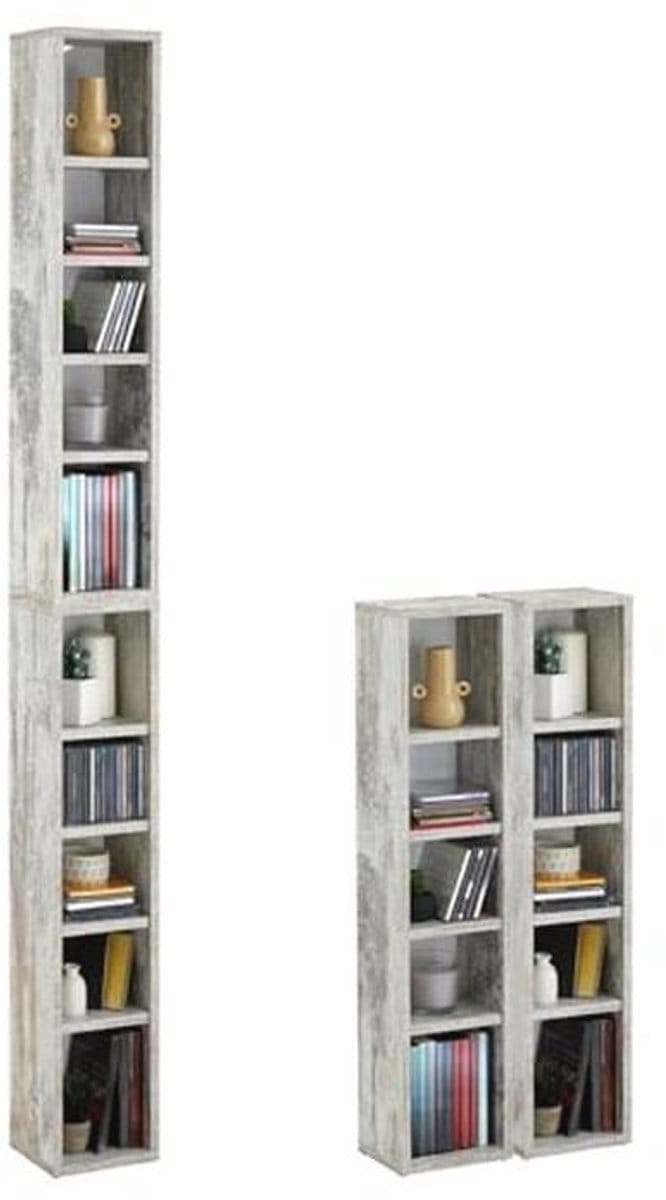 CD DVD Blu-ray Opslag Rek in Shabby Chic Vintage Look voor 160 CD's