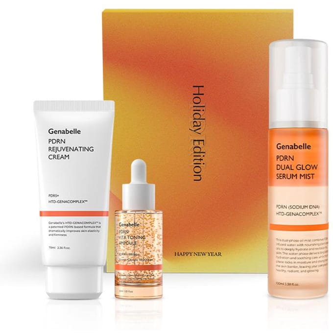 Ensemble de soins Genabel PDRN Radiance & Raffermissant 3 Pièces orange