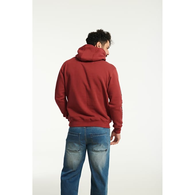 Caterpillar Merkenbanner Katoenen Rode Hoodie voor Mannen
