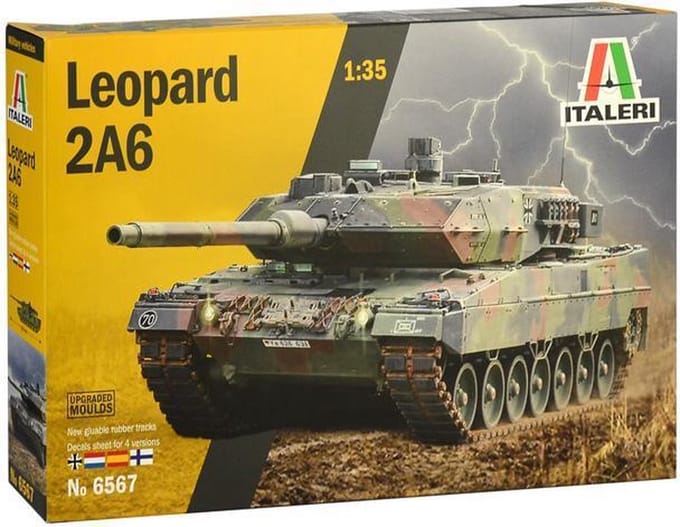 Italeri Modelbouwpakket Militaire voertuigen - 6567 Leopard 2A6 (NL Decals) Plastic - 1:35 - Modelbouw