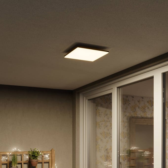 Lucande Vierkante LED plafondlamp Henni voor buiten