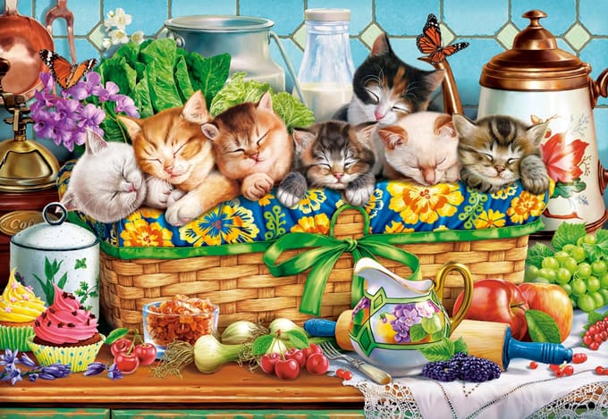 Castorland puzzel katten legpuzzel - 1000 stukjes - kleurrijk speelgoed.