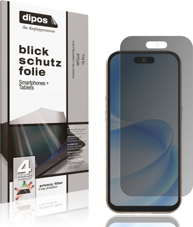 dipos – Matte Privacy Screenprotector geschikt voor MTGud 16 Pro | Anti-Spy Beschermfolie