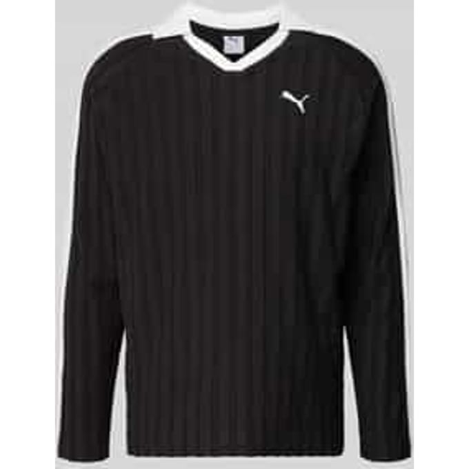 Relaxed fit polo-shirt met lange mouwen met Labelstitching