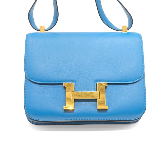 Hermès Constance 24 Blauwe Zanzibar Evercolor Leren Tas - '10s